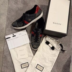 Authentic Gucci GG Supreme Tiger Print Sneakers Size 15 w/Box & Papers